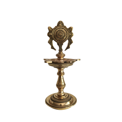 Brass Decorative Diya Stand - Traditional Puja Oil Lamp