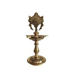 Brass Diya Stand Decorative - Traditional Puja Oil Lamp Brass Ware