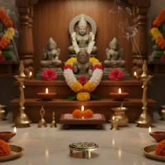 Brass Decorative Pedestal Stand - Round Ritual Holder Brass Ware