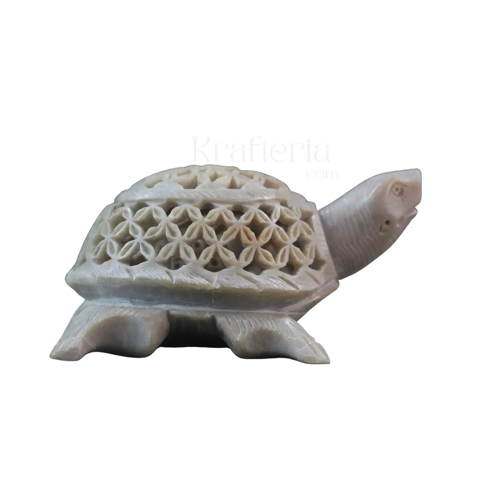 Tortoise Figurine in Jali Art – Exquisite Varanasi Handicraft Décor Bachcha Lal