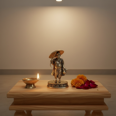 Brass Vamana Avatar Idol: Lord Vishnu in the Form of the Dwarf Brahmin | Baman Avtar Brass Ware