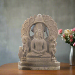 Vardhaman Mahaveer 2-Sided Sculpture – Divine Jain Tirthankara Art