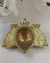 Handcrafted Brass Lotus Diya with Intricate Design