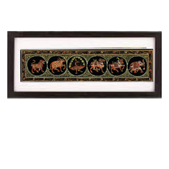 Mewar Miniature - Regal Animal Procession Painting
