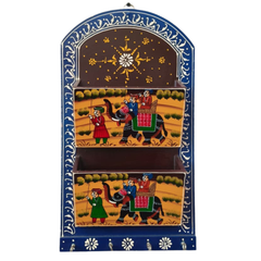 Hand-Painted Book Holder & Key Chain Wall Hanger | Dual Purpose Decor