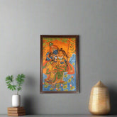 Radha Krishna on Swing –Kerala Mural Art
