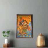 Radha Krishna on Swing –Kerala Mural Art Paintings