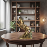 Galloping Brass Horse Statue | Ornate Handcrafted Rearing Horse Sculpture