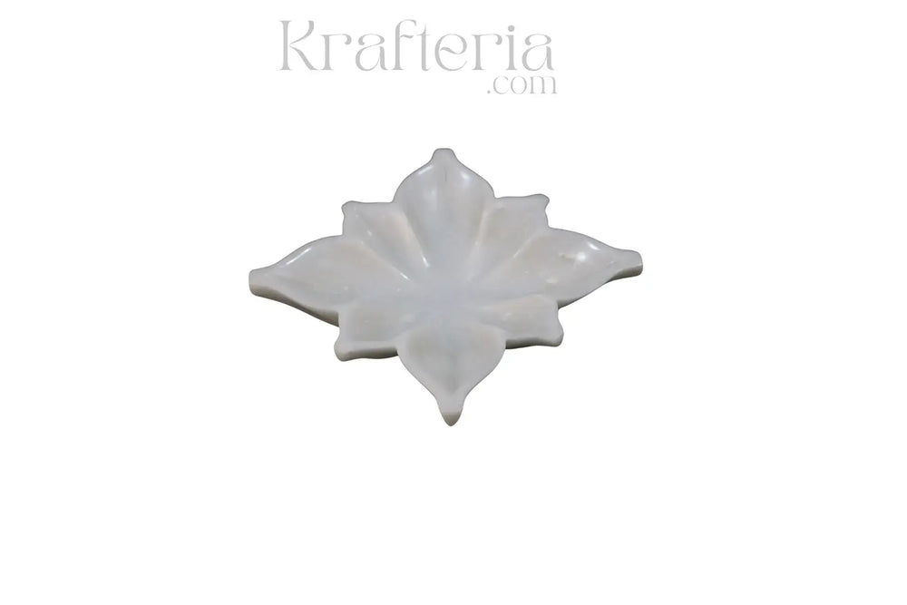 Marble Square Lotus Design Tray – Ideal for Festive and Spiritual Use Marble Soft Stone