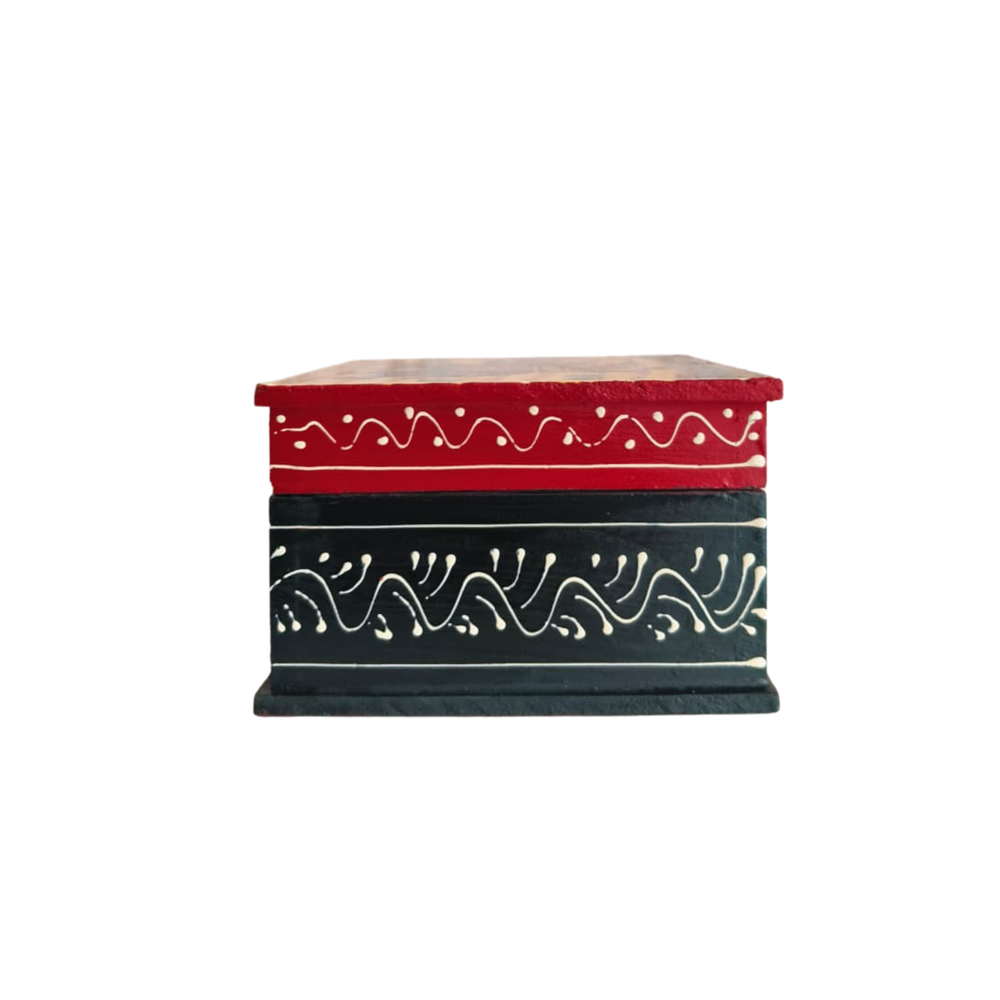 Colorful Hand-Painted Royal Elephant Wooden Jewellery Box Wood Decorative