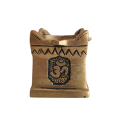 Brass Multi-Wick Oil Lamp (Panch Aarti Diya) with Om Symbols