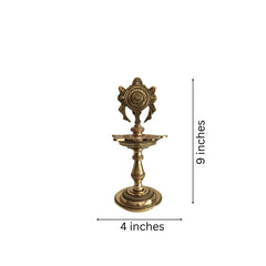 Brass Diya Stand Decorative - Traditional Puja Oil Lamp Brass Ware