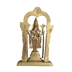 Brass Lord Venkateswara (Balaji) Statue with Majestic Prabhavali Arch