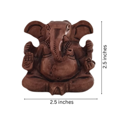 Decorative Wooden Ganesh in Seated Position | Handmade Religious Figurine