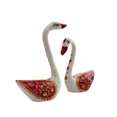 Hand-Painted Metal Duck Pair | Decorative Home Showpiece
