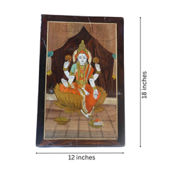 Divine Lakshmi Devi Wooden Inlay Frame – South Indian Handmade Masterpiece