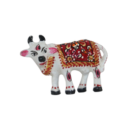 Hand-Painted Metal Cow