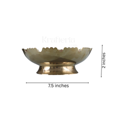 Artisan Bloom-Brass Bowl with Floral Motif