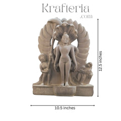 Vardhaman Mahaveer 2-Sided Sculpture – Divine Jain Tirthankara Art Soft Stone