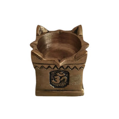 Brass Multi-Wick Oil Lamp with (Panch Aarti Diya) Om Symbols Brass Ware