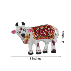 Hand-Painted Metal Cow