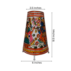 Handcrafted Leather Puppetry Divine Radha Krishna Theme | Bed Lamp