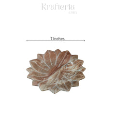 Handcrafted Marble Lotus Urli – Decorative Floral Bowl