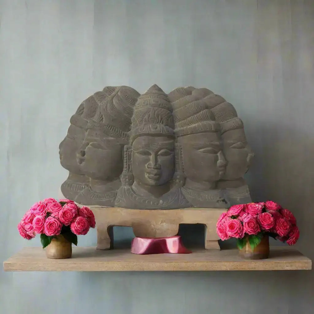 Panchamukhi Sculpture – Artistic Representation of Five Divine Aspects Soft Stone