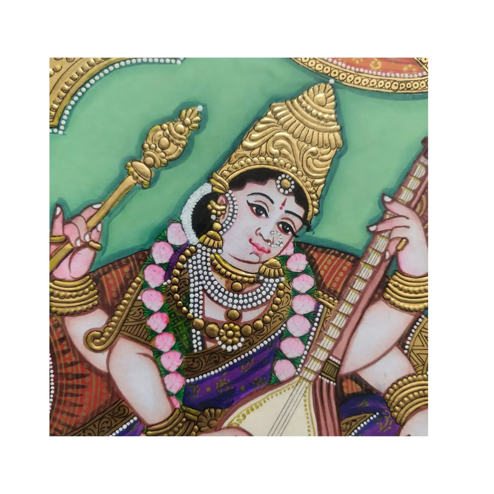 Mysore Saraswathi Painting | 22KT Gold Leaf Paintings