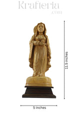 Handcrafted Shivani Wood Mother Mary – Spiritual Wooden Art