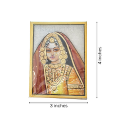 Rajasthani Golden Princess Marbel Painting