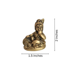 Brass Idol of Bal Krishna (Baby Krishna) with Butter Ball Brass Ware