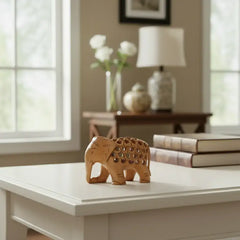 Wooden Elephant with Jali Work | Handmade Indian Craft Sculpture maruthi handicrafts