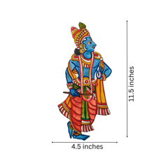 Lord Krishna with Flute - Traditional Tholu Bommalata Leather Wall Art