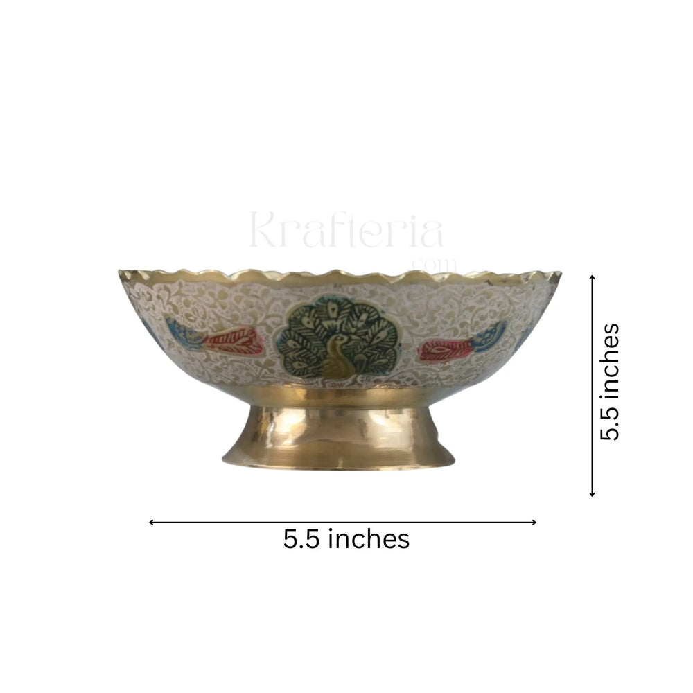 Peacock Glory - Centerpiece Brass Fruit Bowl Brass Ware
