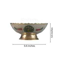Peacock Glory - Centerpiece Brass Fruit Bowl