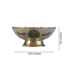 Peacock Glory - Centerpiece Brass Fruit Bowl Brass Ware