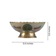 Peacock Glory - Centerpiece Brass Fruit Bowl Brass Ware