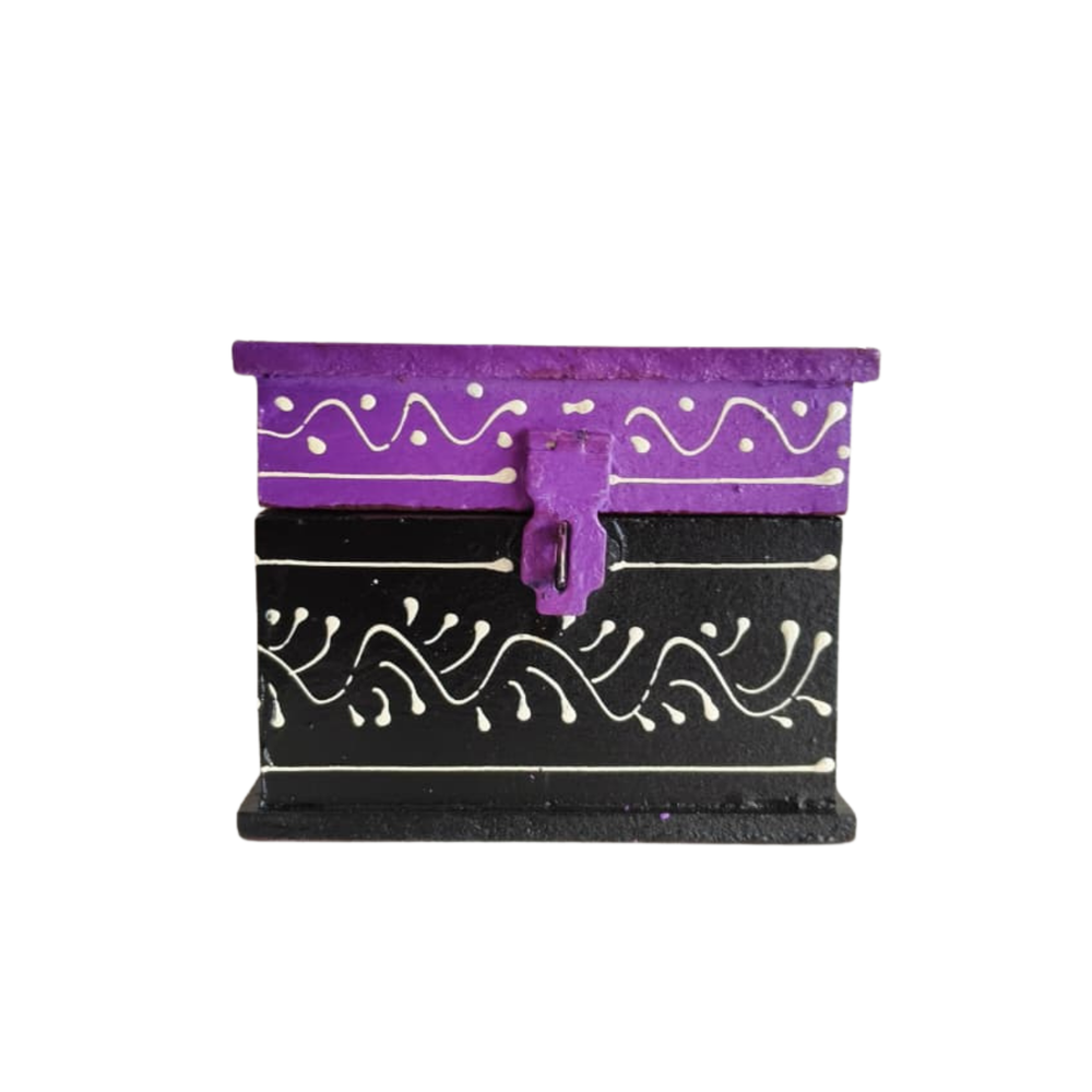 Colorful Hand-Painted Royal Elephant Wooden Jewellery Box Wood Decorative