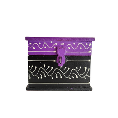 Colorful Hand-Painted Royal Elephant Wooden Jewellery Box