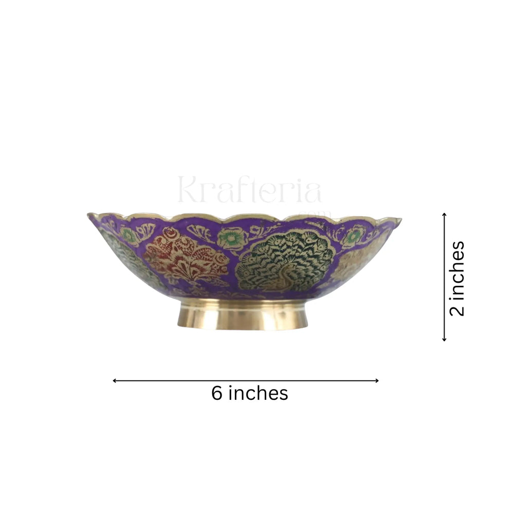 Peacock Glory - Centerpiece Brass Fruit Bowl Brass Ware