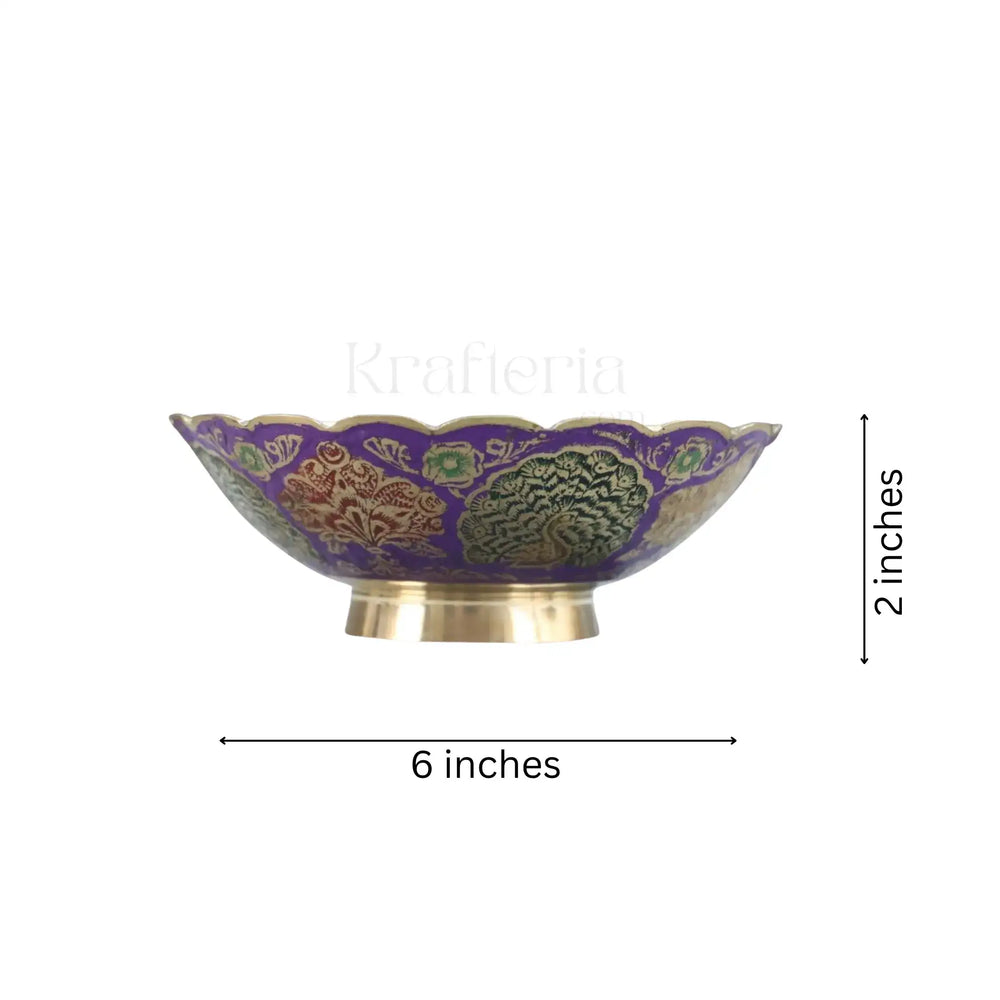 Peacock Glory - Centerpiece Brass Fruit Bowl Brass Ware