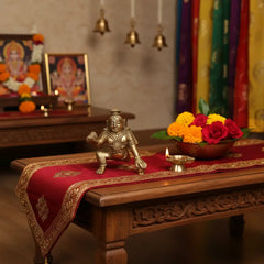 Brass Idol of Bal Krishna (Baby Krishna) with Butter Ball Brass Ware