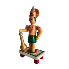 Devotional Decor - Etikoppaka Hanuman with Mace Etikoppaka Lacquerware