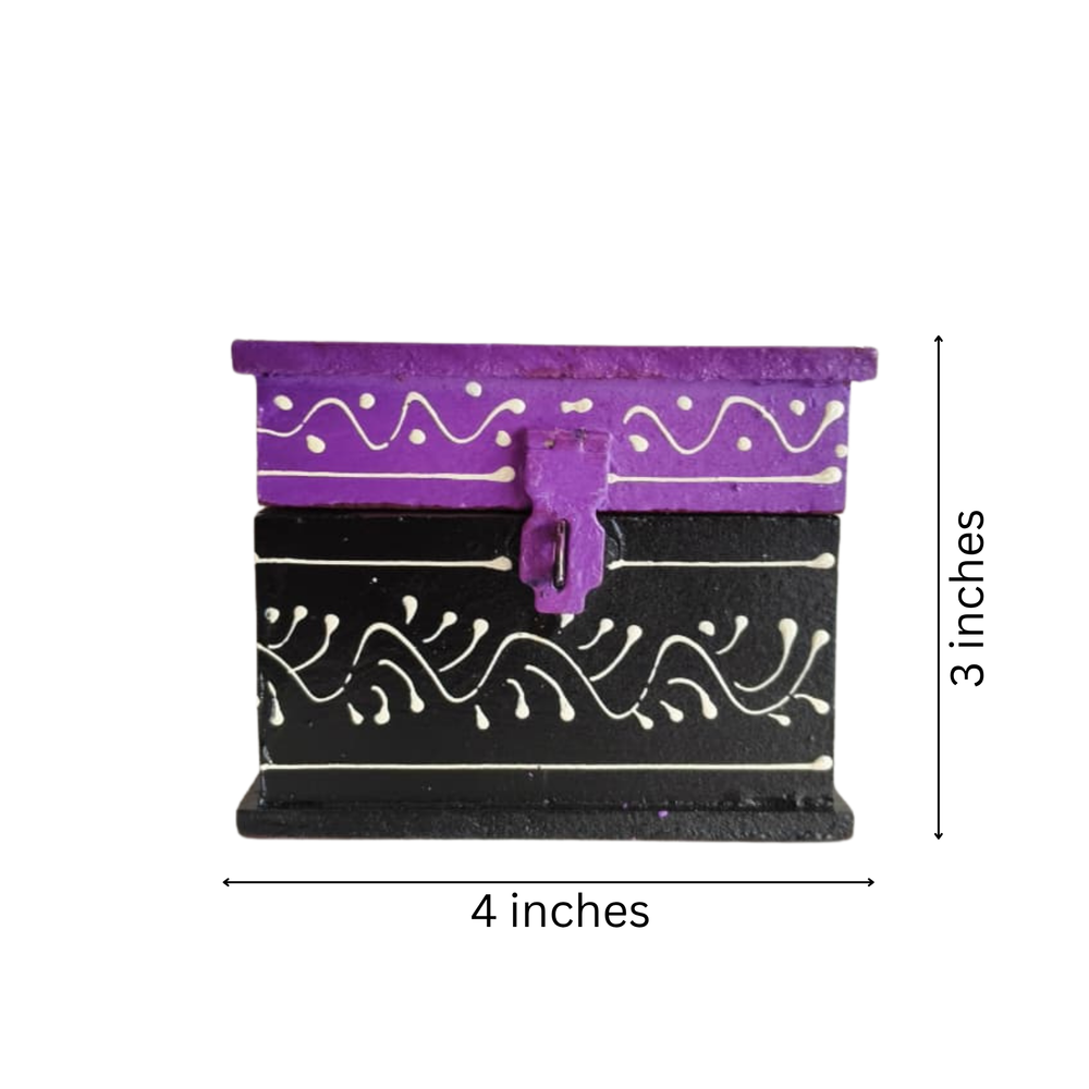 Colorful Hand-Painted Royal Elephant Wooden Jewellery Box Wood Decorative