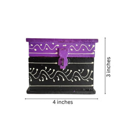 Colorful Hand-Painted Royal Elephant Wooden Jewellery Box Wood Decorative