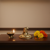 Brass Adiyogi Idol - Lord Shiva as the First Yogi and Source of Yoga