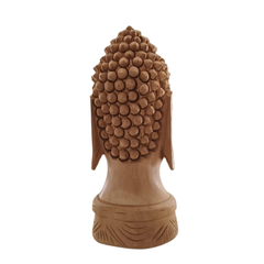 Buddha Wooden Head Statue | Hand-Carved Spiritual Decor