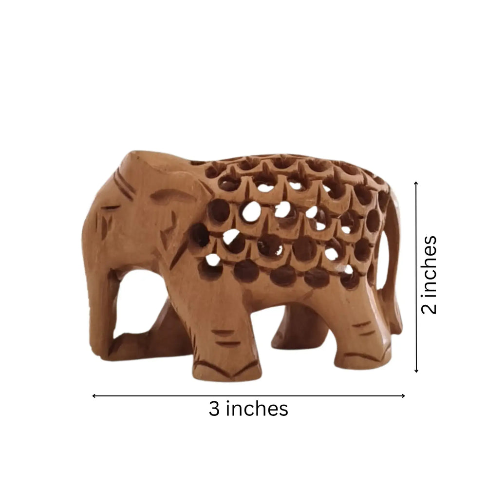 Wooden Elephant with Jali Work | Handmade Indian Craft Sculpture maruthi handicrafts