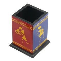 Eco-friendly Channapatna hand-painted wooden pen holder